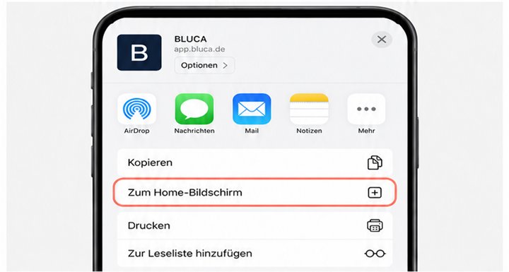 Option Zum Home-Bildschirm
